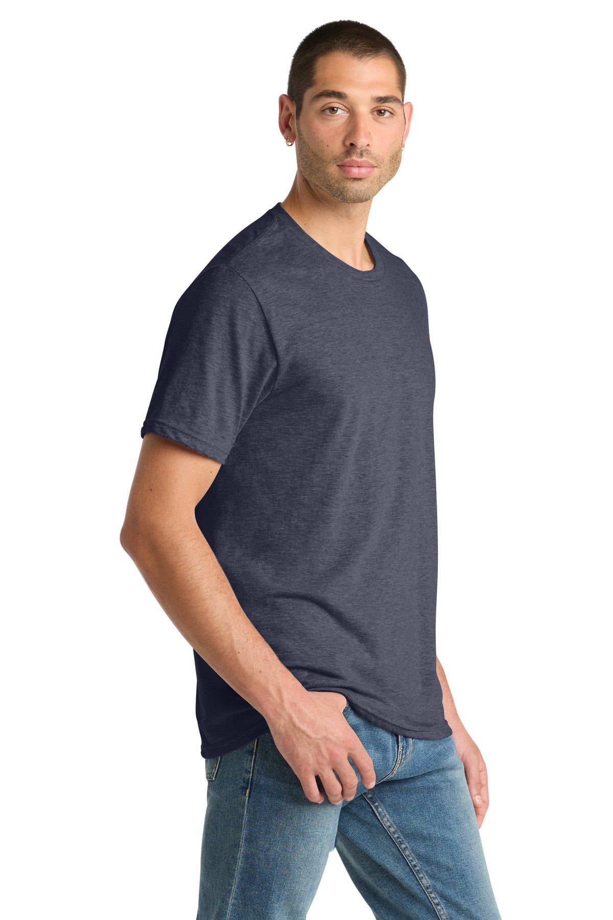 Hthr Navy District Perfect Blend CVC Tee. DM108