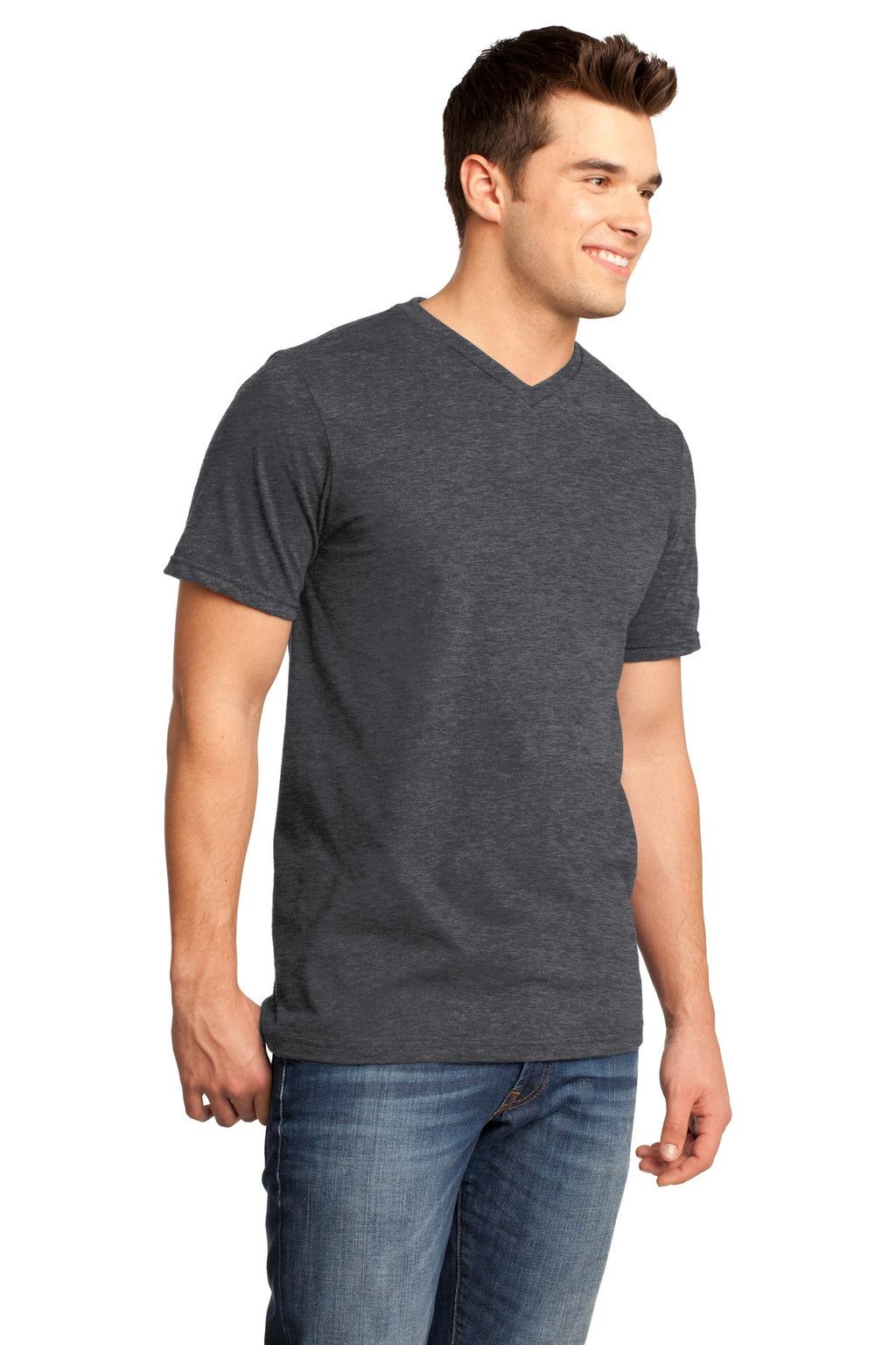 Hthrd Charcoal District Very Important Tee V-Neck. DT6500