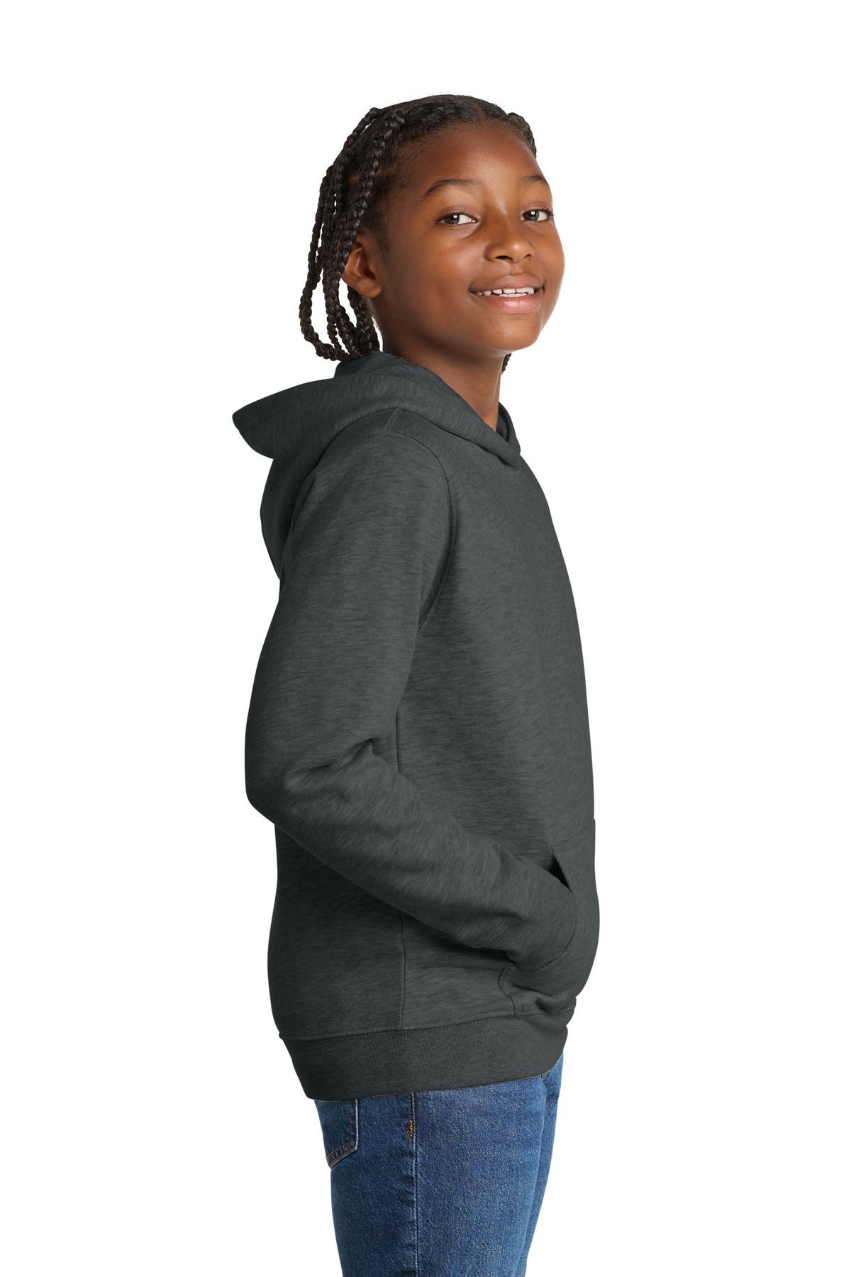 Hthrd Charcoal District Youth V.I.T. Fleece Hoodie DT6100Y