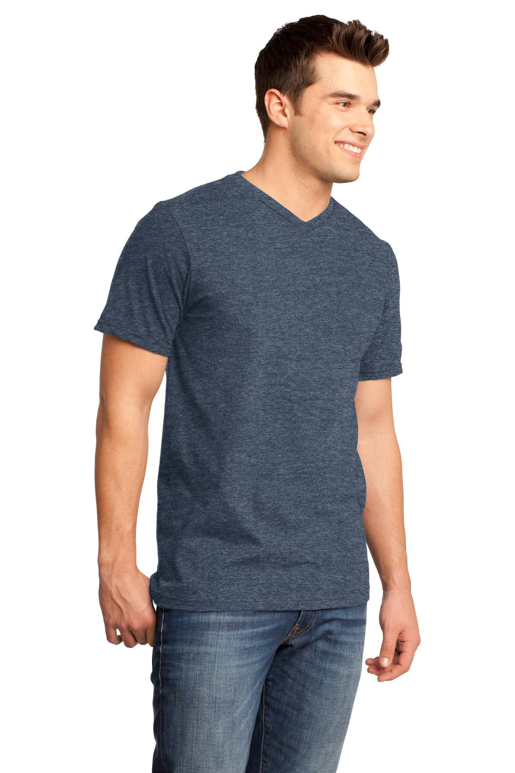 Hthrd Navy District Very Important Tee V-Neck. DT6500