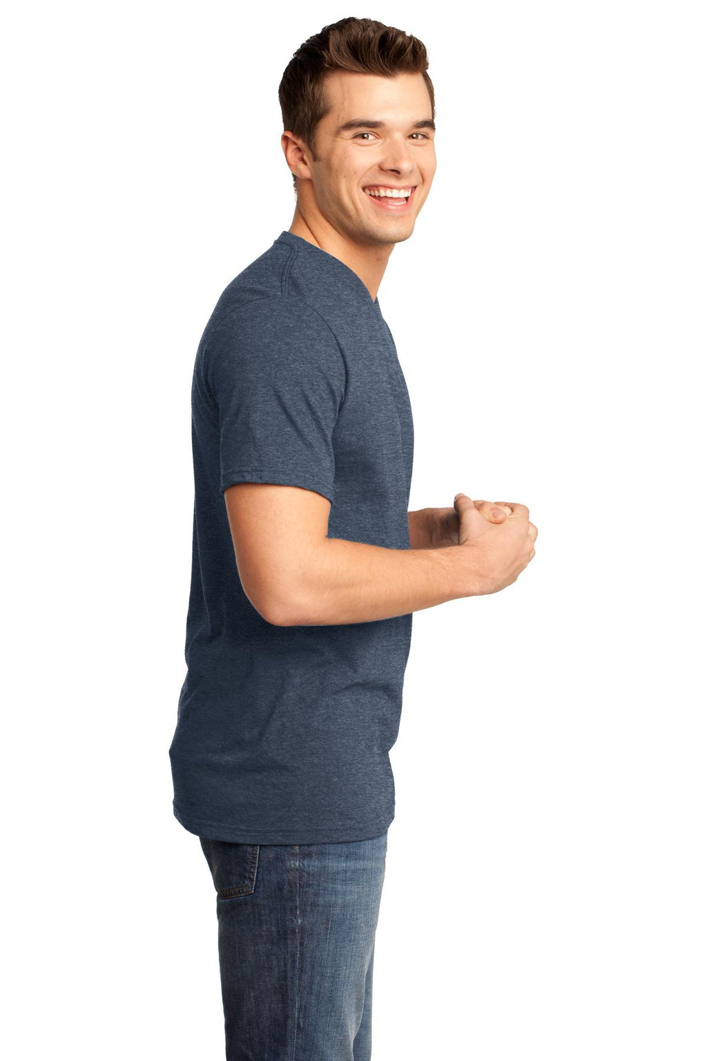 Hthrd Navy District Very Important Tee V-Neck. DT6500