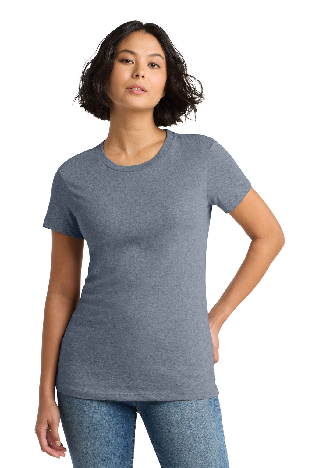 Hthrd Navy District Women's Perfect Weight Tee. DM104L