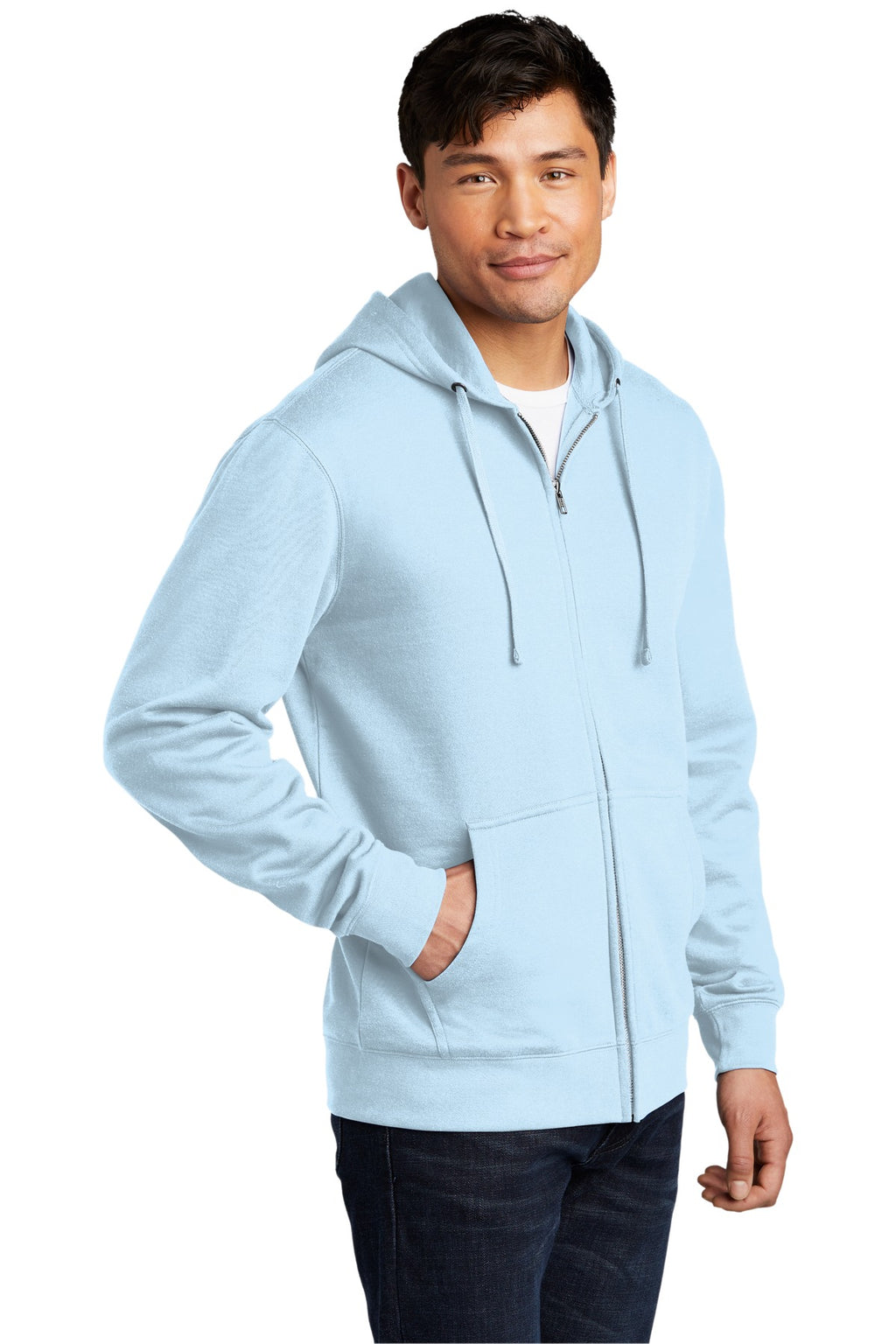 Ice Blue District V.I.T. Fleece Full-Zip Hoodie DT6102