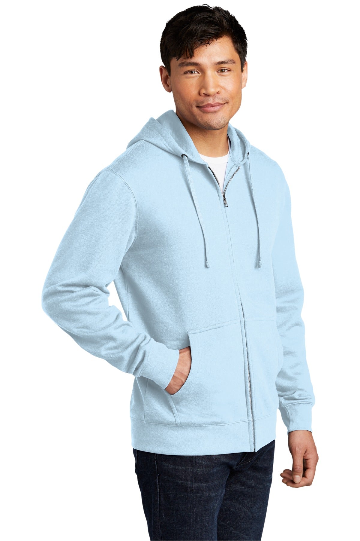 Ice Blue District V.I.T. Fleece Full-Zip Hoodie DT6102