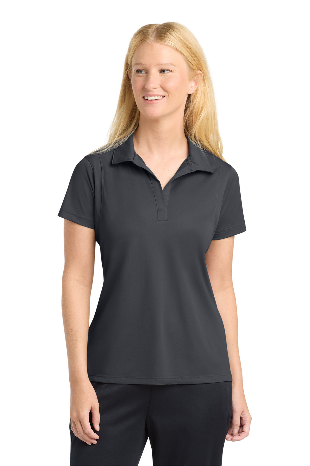 Iron Grey Sport-Tek Women's Micropique Sport-Wick Polo. LST650