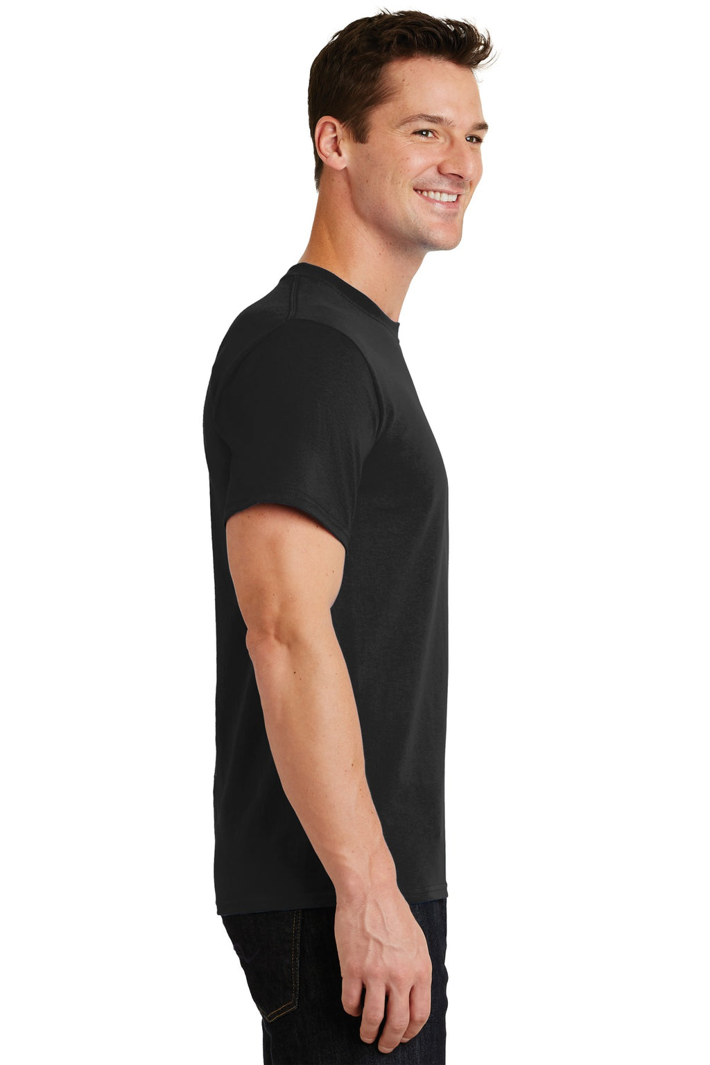Jet Black Port & Co Essential Tee. PC61