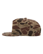 Left View of Bark Duck Camo/ Brown Printed Umpqua Gramps Cap - 256P