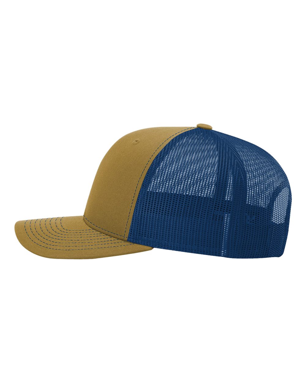 Left View of Biscuit/ True Blue Snapback Trucker Cap - 112