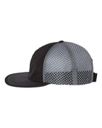Left View of Black/ Charcoal Rogue Wide Set Mesh Cap - 935