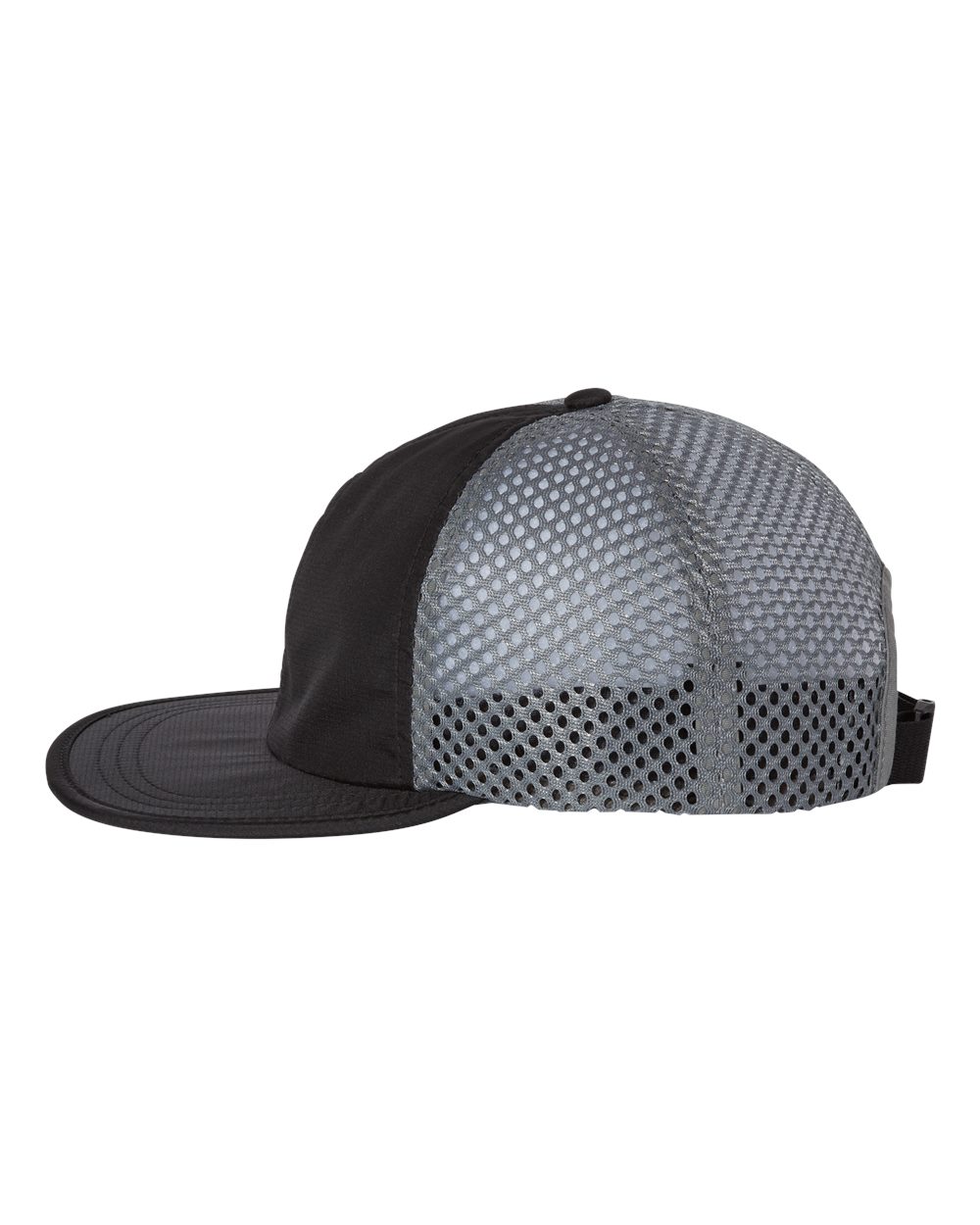 Left View of Black/ Charcoal Rogue Wide Set Mesh Cap - 935