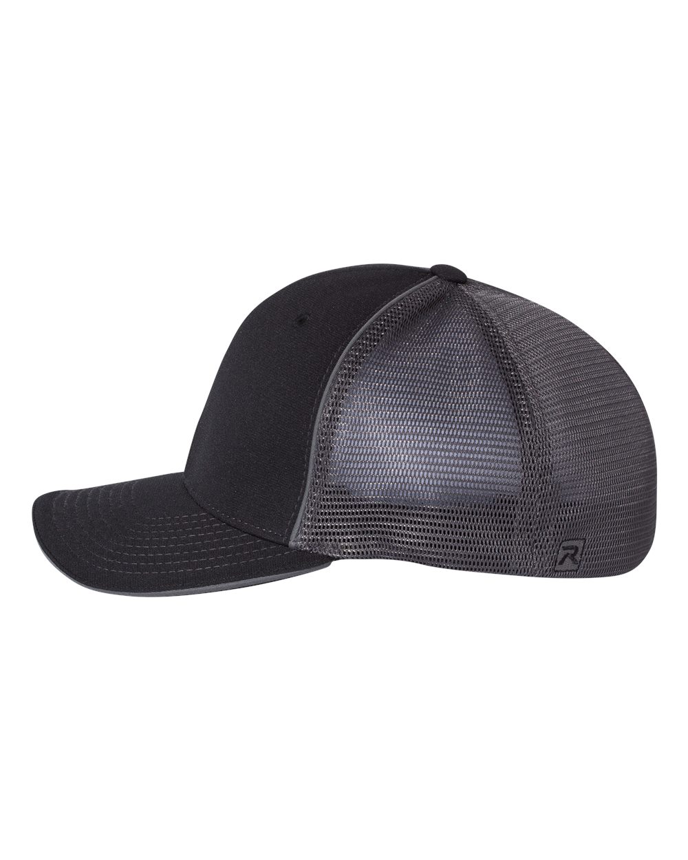 Left View of Black/ Charcoal Split Pulse Sportmesh R-Flex Cap - 172