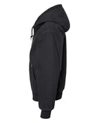 Left View of Black Cheyenne Boulder Cloth™ Hooded Jacket with Tricot Quilt Lining - 5020