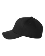 Left View of Black Cotton Blend Cap - 6277