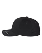 Left View of Black Delta® Seamless Cap - 180