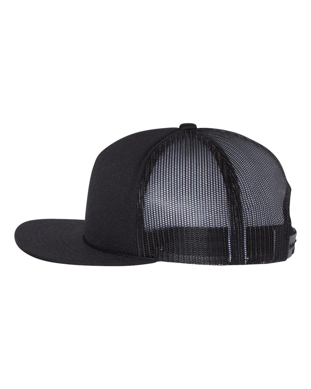 Left View of Black Foamie Trucker Cap - 113