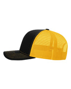 Left View of Black/ Gold Snapback Trucker Cap - 112