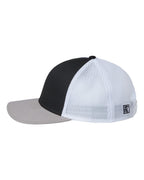 Left View of Black/ Grey/ White Everyday Trucker Cap - GB452E