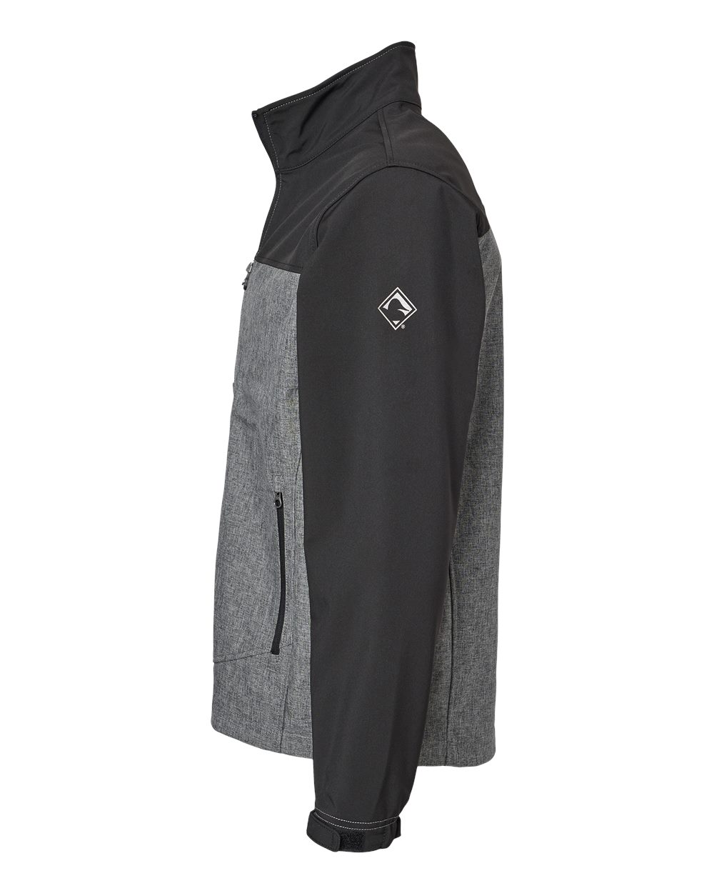 Left View of Black Heather/ Black Motion Soft Shell Jacket - 5350