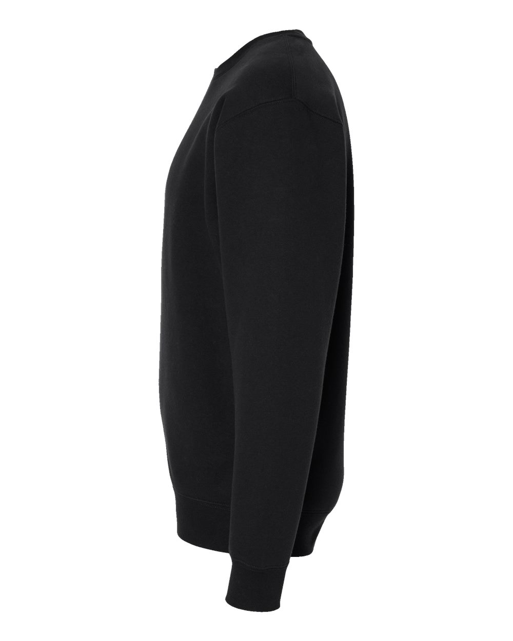 Left View of Black Heavyweight Crewneck Sweatshirt - IND3000