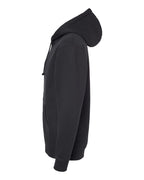 Left View of Black Heavyweight Full-Zip Hooded Sweatshirt - IND4000Z