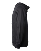 Left View of Black Icon Lightweight Loopback Terry Hooded Sweatshirt - SS1000
