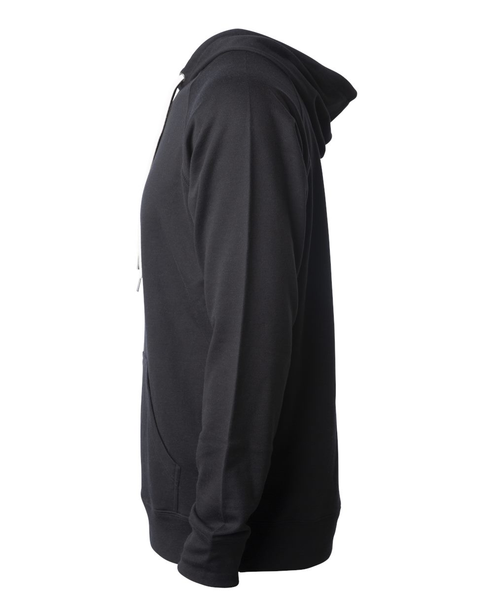 Left View of Black Icon Lightweight Loopback Terry Hooded Sweatshirt - SS1000