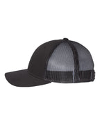 Left View of Black Low Pro Trucker Cap - 115