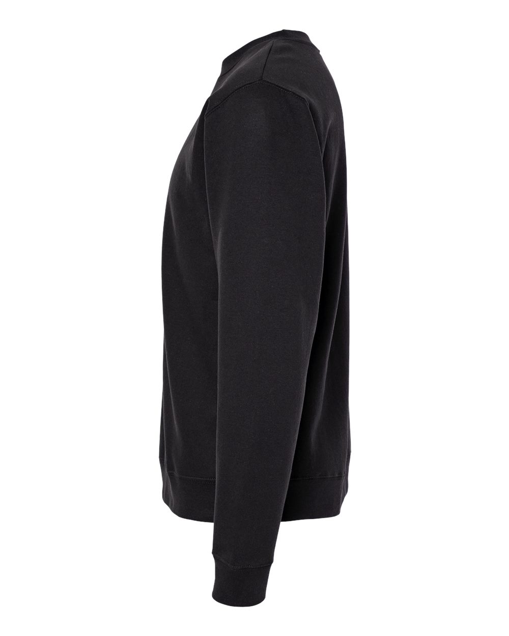 Left View of Black Midweight Crewneck Sweatshirt - SS3000