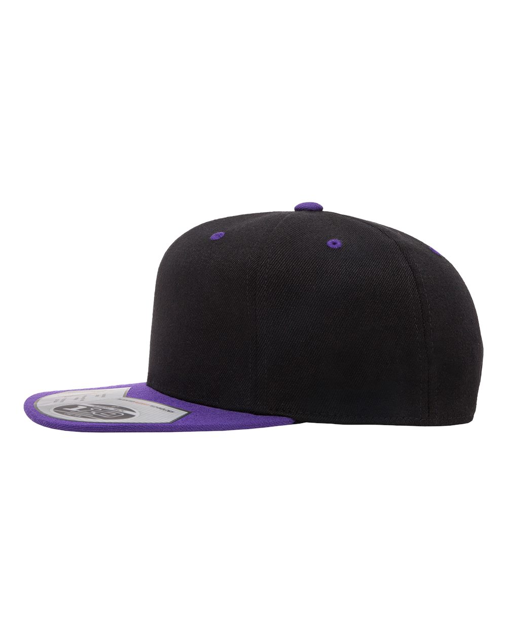 Left View of Black/ Purple 110® Snapback Cap - 110F