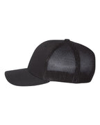 Left View of Black R-Flex Trucker Cap - 110