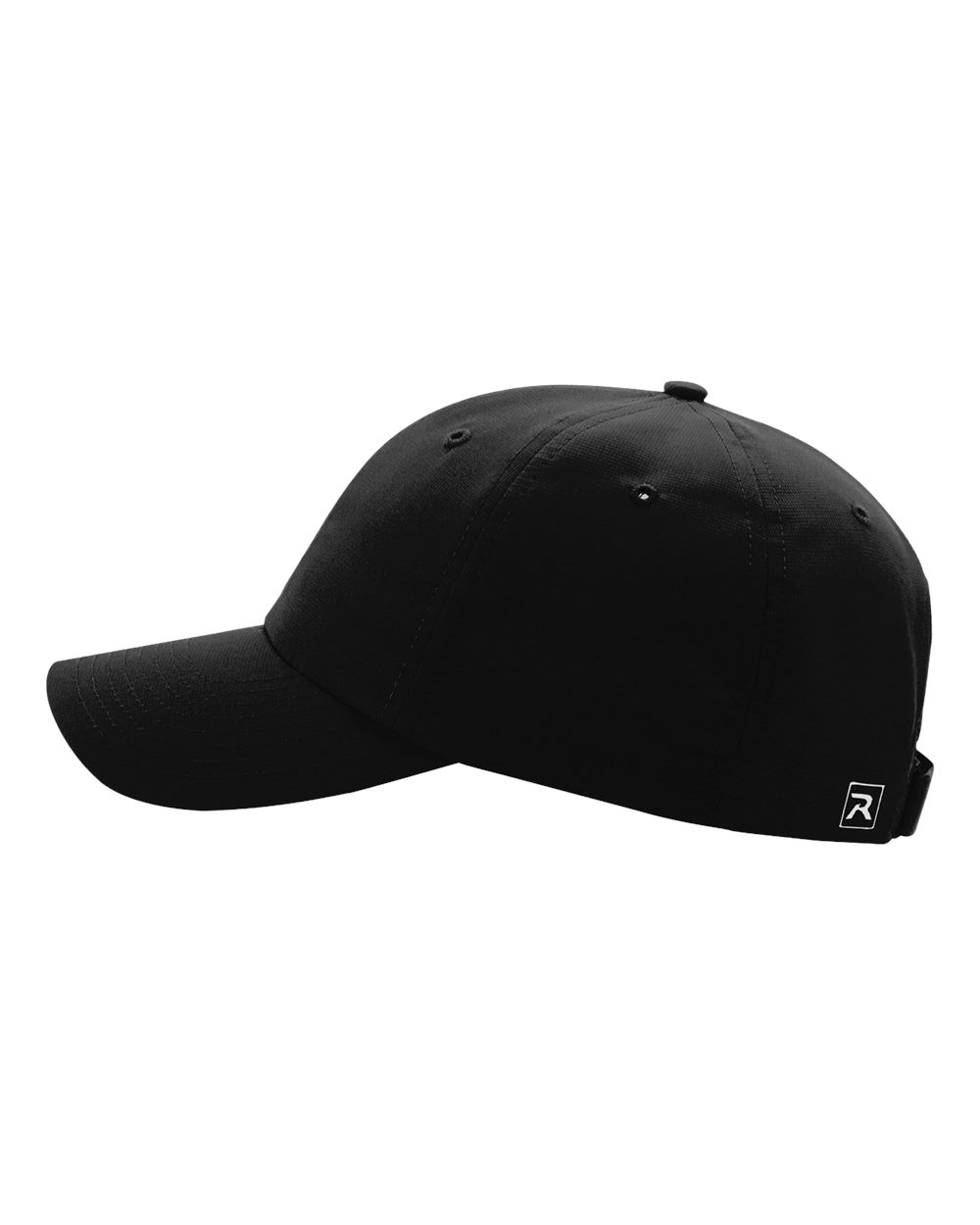 Left View of Black Relaxed Performance Lite Cap - 220
