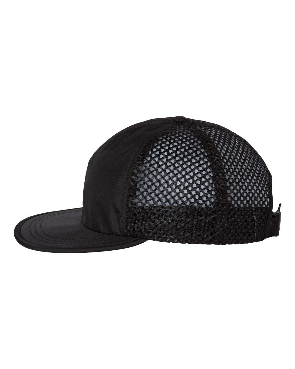 Left View of Black Rogue Wide Set Mesh Cap - 935