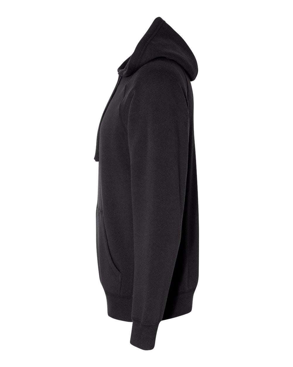 Left View of Black Special Blend Raglan Hooded Sweatshirt - PRM33SBP
