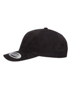 Left View of Black Structured Brushed Twill Cap - 6363V