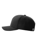 Left View of Black Surge Snapback Cap - 512