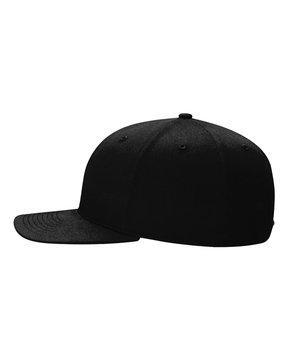 Left View of Black Twill Back Trucker Cap - 312