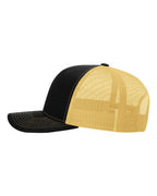Left View of Black/ Vegas Gold Snapback Trucker Cap - 112