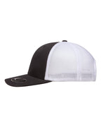 Left View of Black/ White 110® Recycled Mesh Cap - 110R