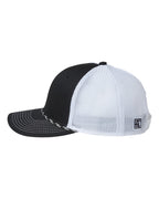 Left View of Black/ White Everyday Rope Trucker Cap - GB452R