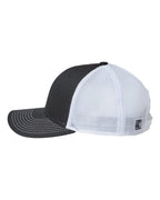 Left View of Black/ White Everyday Trucker Cap - GB452E