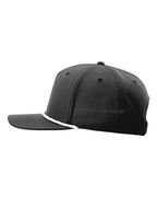 Left View of Black/ White Five Panel Classic Rope Cap - 258