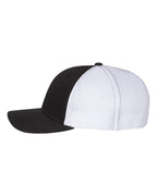 Left View of Black/ White R-Flex Trucker Cap - 110