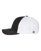 Left View of Black/ White Split Pulse Sportmesh R-Flex Cap - 172
