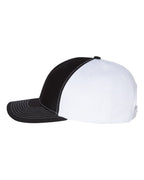 Left View of Black/ White Twill Back Trucker Cap - 312