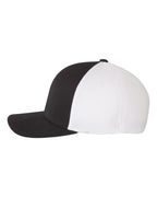 Left View of Black/ White Ultrafiber Mesh Cap - 6533