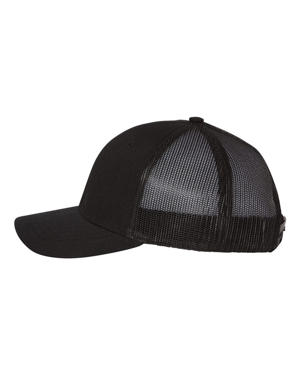 Left View of Black Youth Trucker Snapback Cap - 112Y