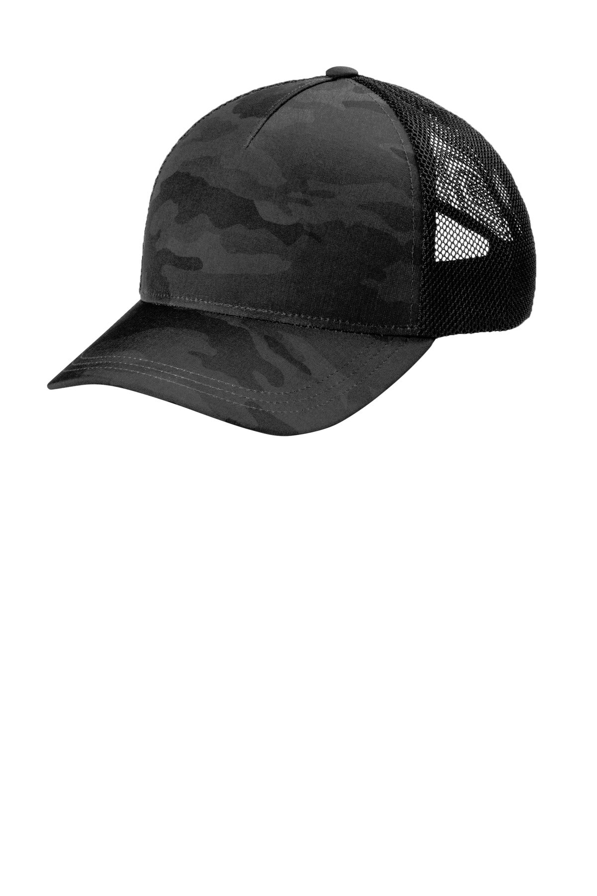 Left View of BlackCamo OGIO Fusion Trucker Cap OG603
