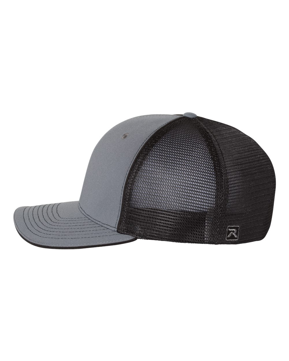 Left View of Charcoal/ Black Split Pulse Sportmesh R-Flex Cap - 172