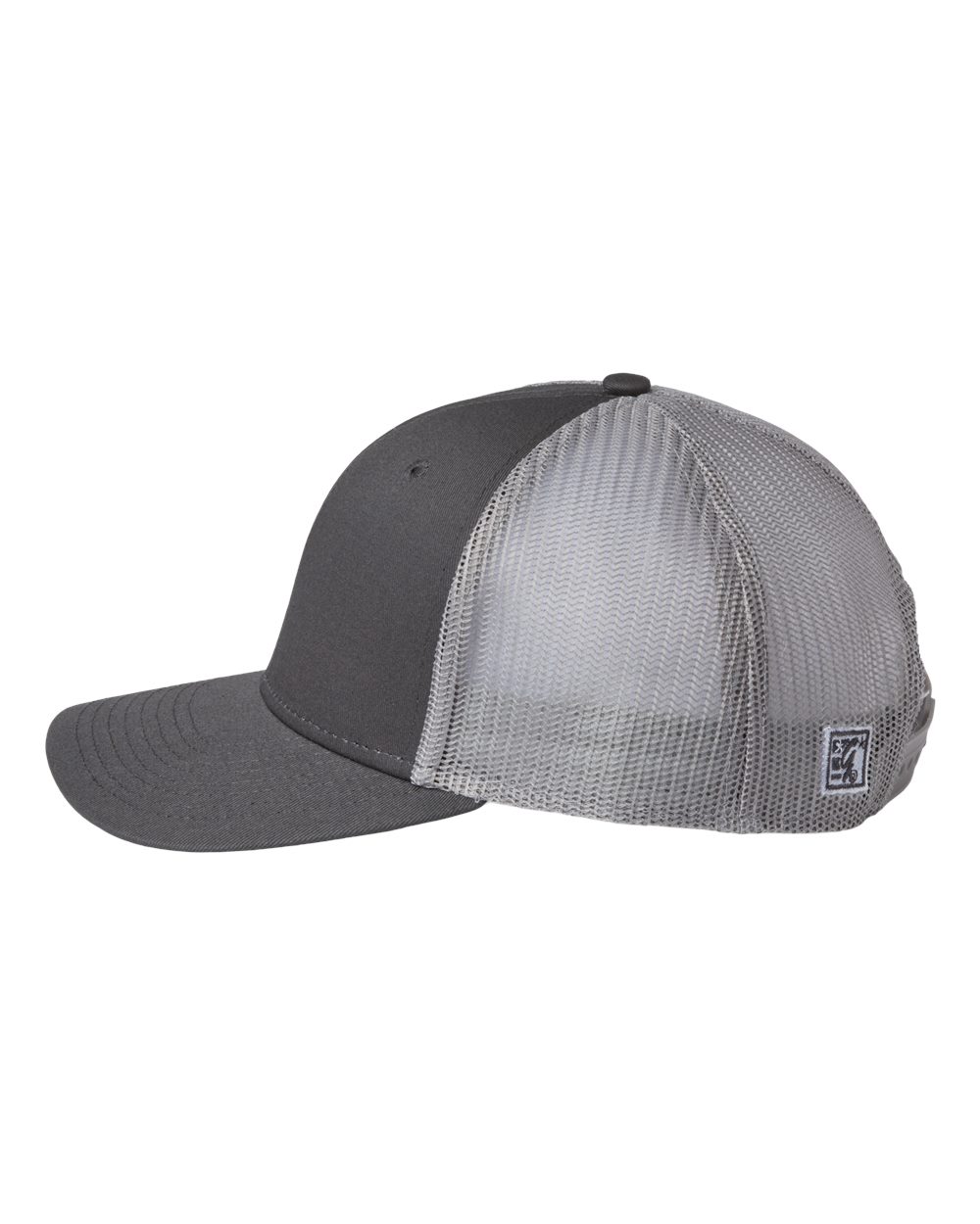 Left View of Charcoal/ Grey Everyday Trucker Cap - GB452E