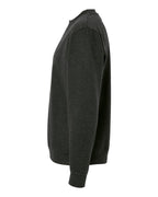 Left View of Charcoal Heather Midweight Crewneck Sweatshirt - SS3000